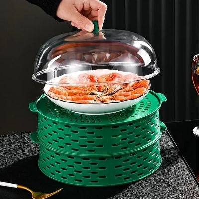 Picture of 5 Layer Food Insulation Covers Transparent Stackable Dustproof Leftovers Food Storage Box Container Kitchen Organization_Prime Mall