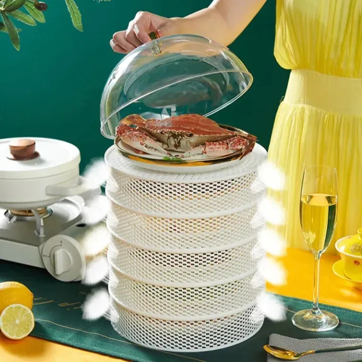 Picture of 5 Layer Food Insulation Covers Transparent Stackable Dustproof Leftovers Food Storage Box Container Kitchen Organization_Prime Mall