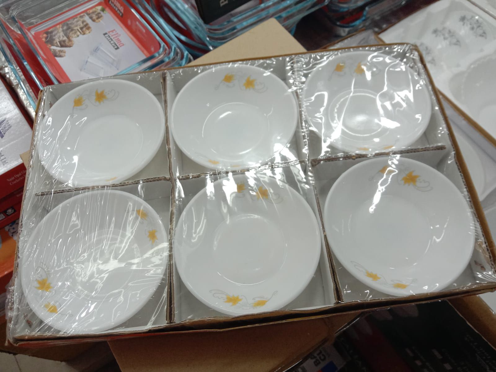 Picture of 5 Pcs Pyrex Opal Glassware Oven Safe Curry Bowl Set - Romantic Print Adds Charm To Your Table - Set Of 5 Bowls