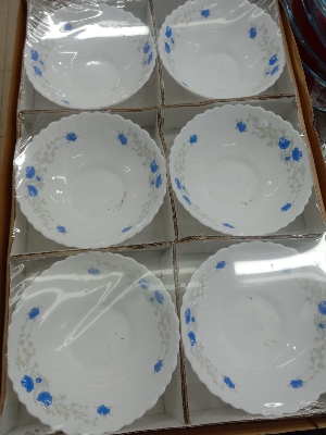 Picture of 5 Pcs Pyrex Opal Glassware Oven Safe Curry Bowl Set - Romantic Print Adds Charm To Your Table - Set Of 5 Bowls
