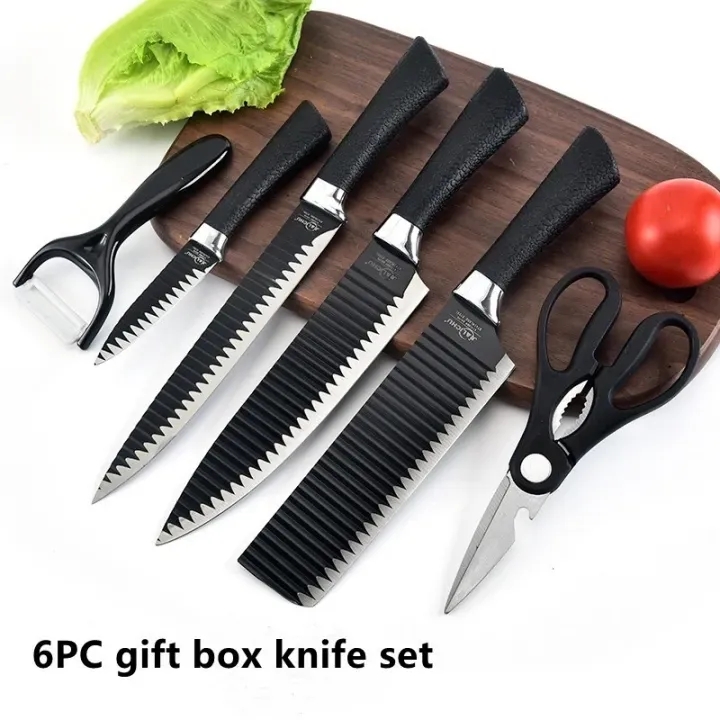 Picture of 6 Pcs Knife Set Non-Stick Coating Stainless Steel (Black)