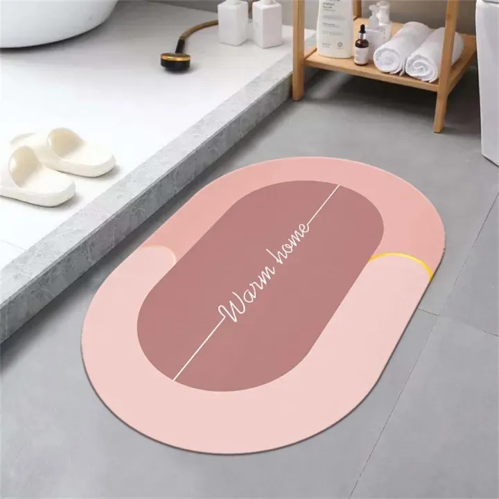 Picture of Bathroom Mat Absorbent Customize Modern Simple Non Slip Diatom Mud Quick Drying High Qualit Home Oil proof Kitchen Bath Mat