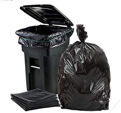 Picture of BLACK (24" X18") 100PCS Trash Bag / Poly Bag / Garbage Bag / Moyla Felar Bag / Polibag