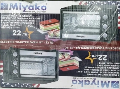 Picture of Brand: Miyako MT-22 RC 4 Stages Heating Element Temperature Selector 100c-250c 60 Mins Timer With Bell Ring Aluminium Chrome Chamber Enamel Bake Tray Wire Rack/Tong 1500W 220-240V/50~60Hz
