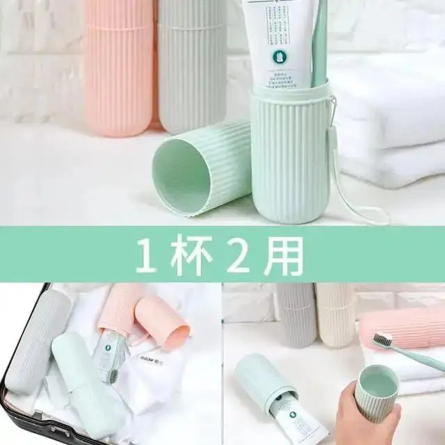 Picture of Creative Portable Travel Toothpaste Toothbrush Holder Case Cap Non-Slip Strip Wash Cup Toiletries Bathroom Storage Box Plastic