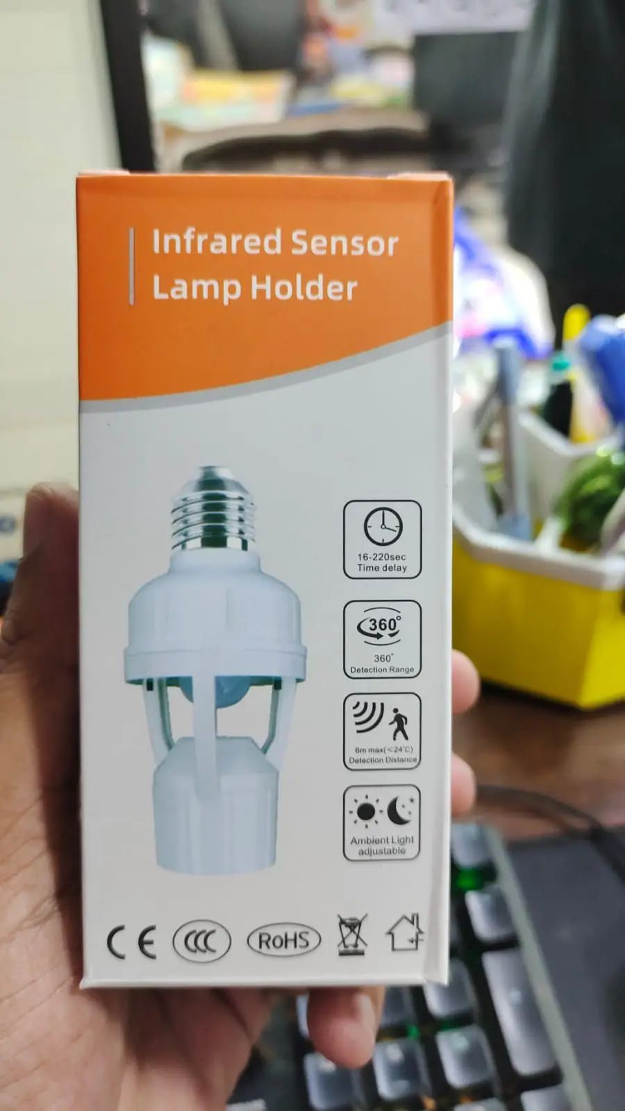 Picture of E27 Led Infrared Motion Detection Light Sensor Light Bulb Switch Home White (White)