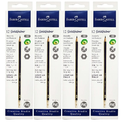 Picture of Faber-Castell Gold Faber HB Pencils- 12 Pcs (Blue)