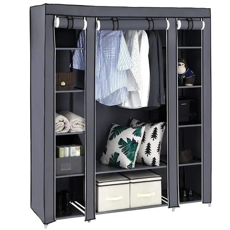 Picture of Fancy and Portable Foldable Almirah Wardrobe with 6 Cabinet and 2 Long Shelves Clothes Organizer