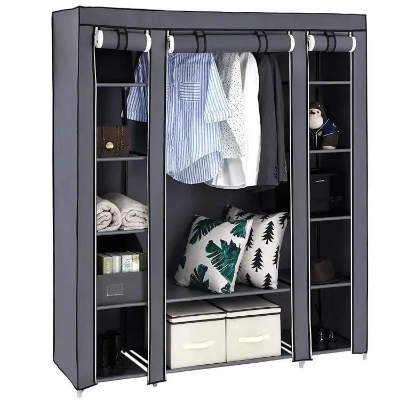 Picture of Fancy and Portable Foldable Almirah Wardrobe with 6 Cabinet and 2 Long Shelves Clothes Organizer