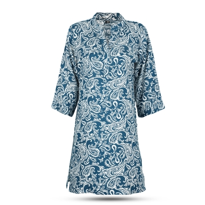 Picture of Teal and White Printed Kurti