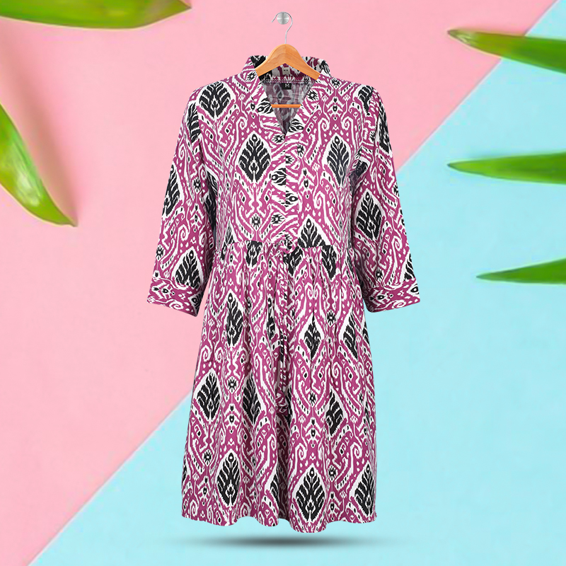 Picture of Purple and Black Printed Kurti