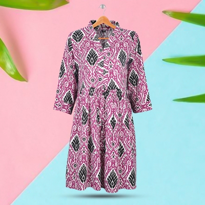 Picture of Purple and Black Printed Kurti