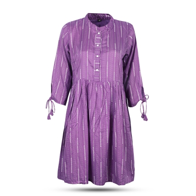 Picture of Silver Stripe Purple Kurti