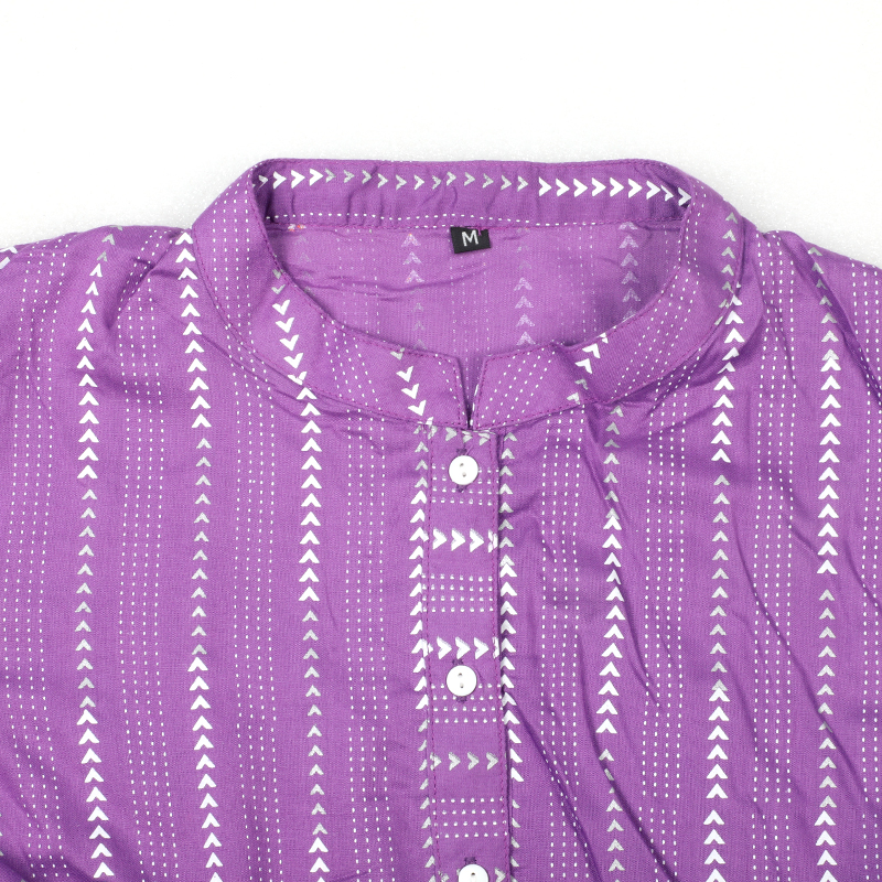 Picture of Silver Stripe Purple Kurti