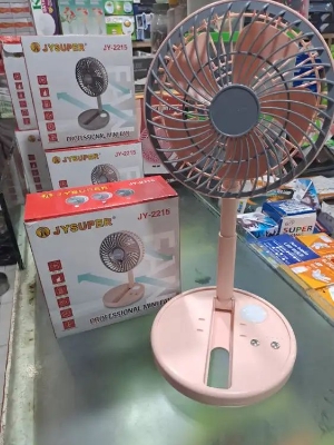 Picture of Joy Super JY-2218 Professional Rechargeable Portable Mini Table Fan Strong Wind Left to Right Oscillating Angle 45 Degrees - AC/DC