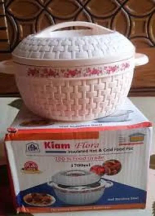 Picture of KIAM Flora Insulated Half Stainless Steel Designer Food Hotpot - 1300 ML