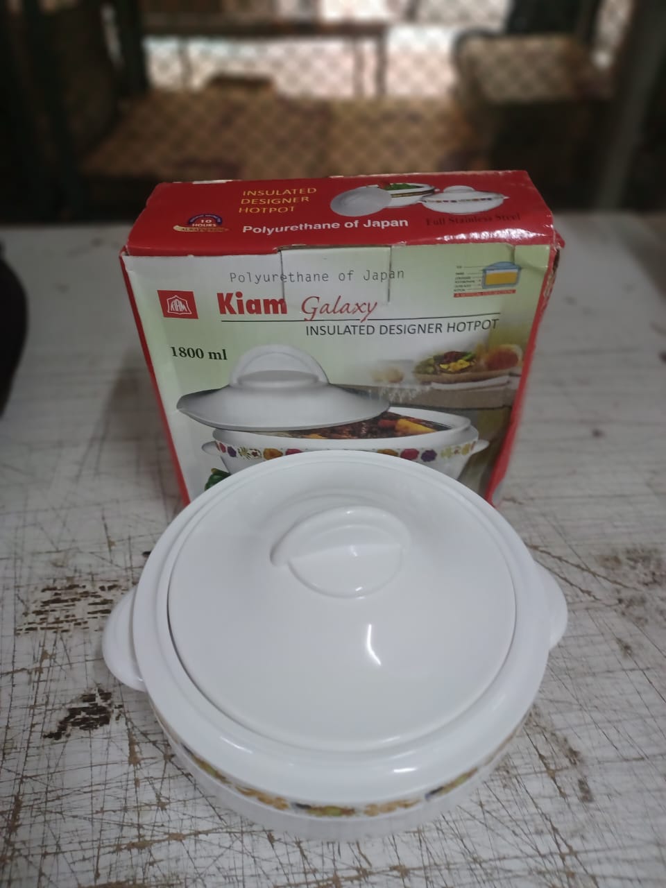 Picture of KIAM Galaxy Stainless Steel Food Hot pot - 900 ML (White)