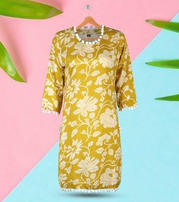 Buy  Golden Yellow Kurti   Online at Best Price