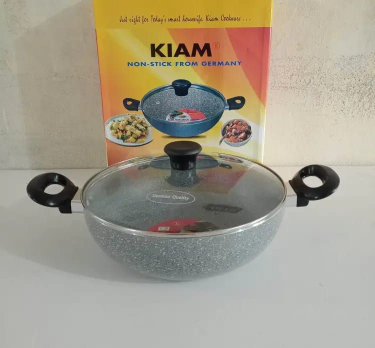 Picture of Kiam Marble Coated Karai With Glass Lid 30CM IB (Induction bottom)