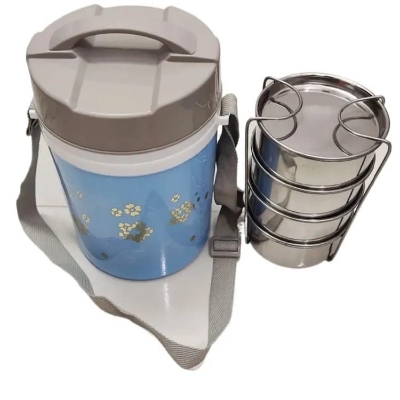 Picture of Kiam Monalisa 4 Bowl/Bati Hot Tiffin Cariar/Hot Launce Box/Hot Pot Tiffin Box-1 Piece (Blue)