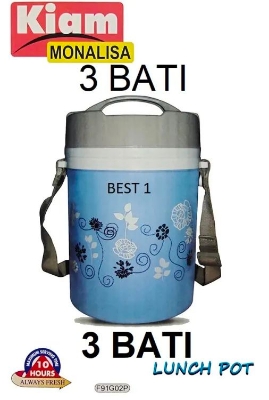 Picture of Kiam Monalisa Steel Hot Tiffin Carrier or Lunch Pot (Blue)