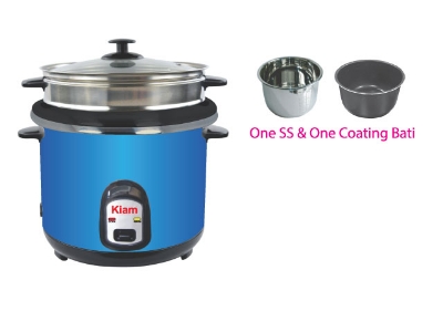 Picture of Kiam Rice cooker Steel – (One SS bati & One Coating bati) Straight 1.8 Ltr SJBS-8702