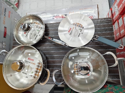 Picture of Kiam Tri-Ply Stainless Steal 7pcs Set with Glass Lids