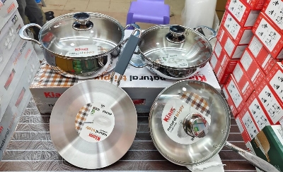 Picture of Kiam Tri-Ply Stainless Steal 7pcs Set with Glass Lids