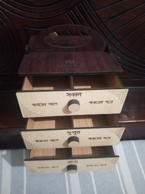 Picture of Medicine wood box Organizer Box laminating plywood Smooth drawer 100% eco-friendly materia