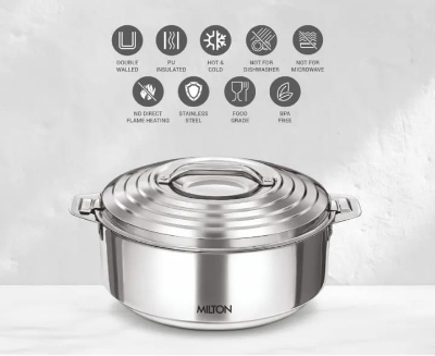 Picture of MILTON Galaxia 2500 Double Walled Stainless Steel Casserole, 2.45 Litres , Food Grade , BPA Free , Hot And Cold