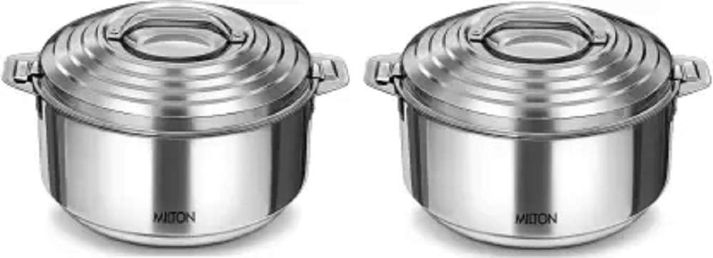 Picture of MILTON Stainless Steel Casserole - 1500ml, Set of 2, Silver (Silver)