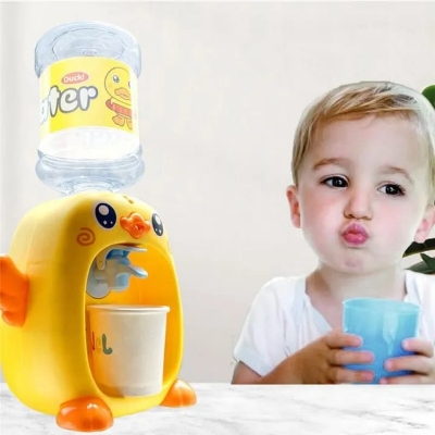 Picture of Mini Cute Simulation Duck Water Dispenser Set Toy Drinking Fountain Educational Game By Gift Corner Shopping (Yellow)