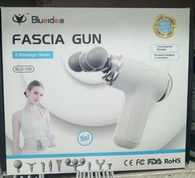 Picture of Portable Massage Gun, Triple head Massage Gun Pro+ Mini, 3-Head Percussion, 6-Speed Settings, Deep Tissue Muscle Relief, 2300-3200RPM, with 9 Attachments, 1200mAh Battery