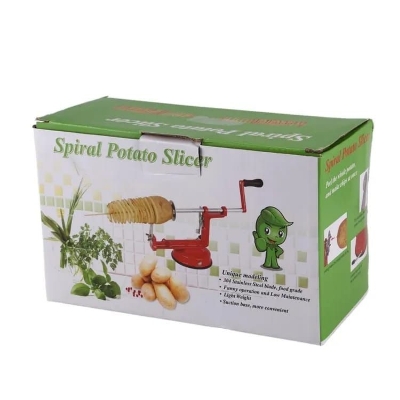 Picture of Potato Chips Maker, Manual spiral potato chips twister slicer cutter tornado twist machine (Red)
