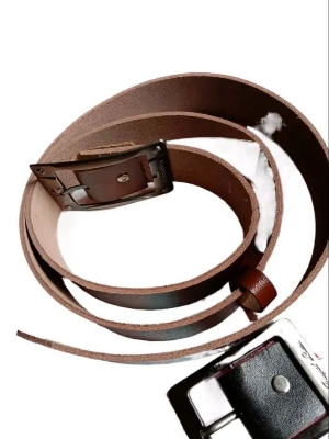 Picture of Single Part Leather Waist Formal Belt Brown and Black Colou (Multicolor,One size fits all)