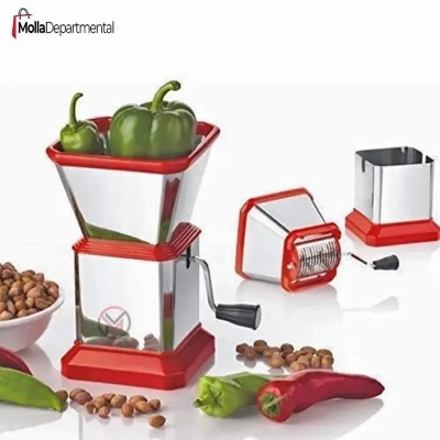 Picture of Stainless Steel Onion, Chilly, Dry Fruit and Vegetable Cutter Chopper (Red)