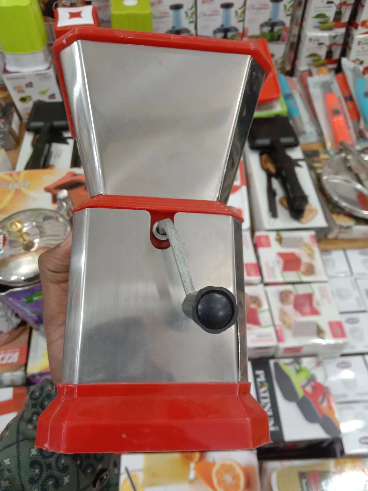 Picture of Stainless Steel Onion, Chilly, Dry Fruit and Vegetable Cutter Chopper (Red)