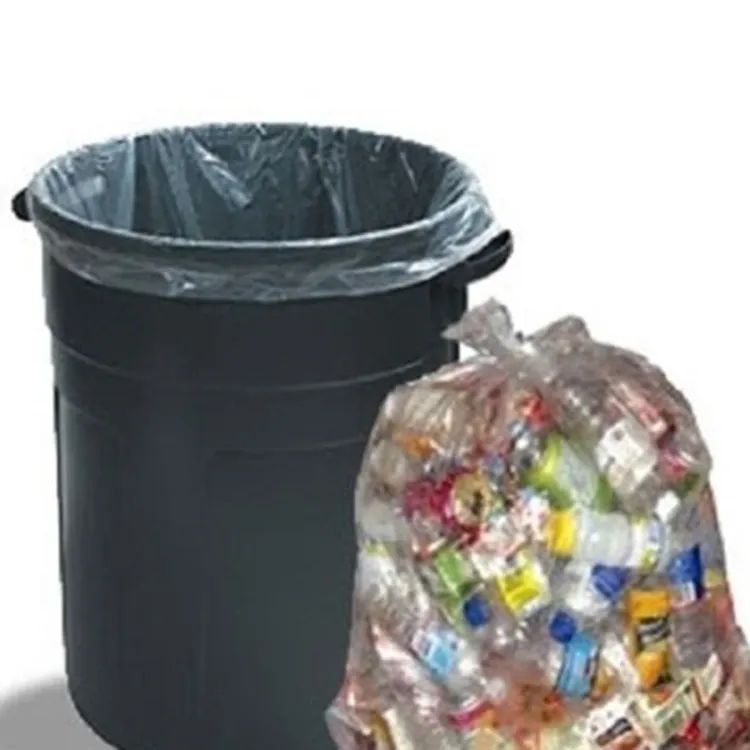 Picture of Transparent (24"x18") 50 pcs trash bag/poly bag/garbage bag/garbage bag/polybag - dustbin (White)