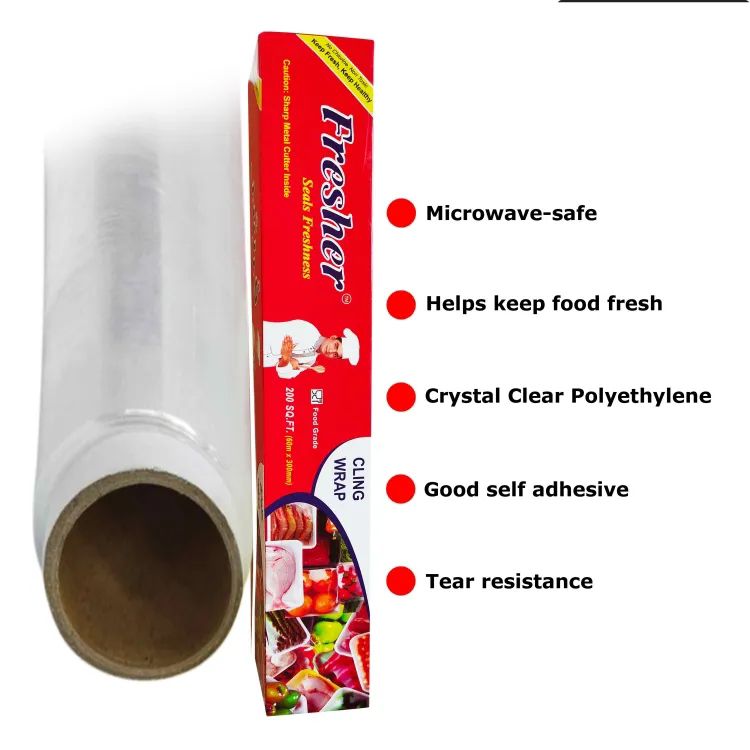 Picture of Vinyl Film Plastic Wrapping Paper Roll 60 meter Ideal food Wrapping paper for Keeping Food Fresh