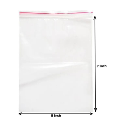 Picture of Zip lock Bag/Food Grade Bag/Zipper poly (5"x7") 100 pcs