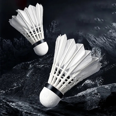 Picture of White Badminton Feather Cock - 2pc White