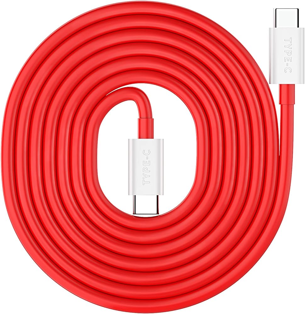 Picture of Oneplus Cable 65WAT 7T pro 7T Warp Fast Charger cable 6A Dash Quick Type-C To Type-C data cable for One plus 7Pro 7 6T 6 5T 5 - Oneplus Cable Red