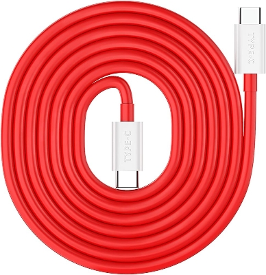 Picture of Oneplus Cable 65WAT 7T pro 7T Warp Fast Charger cable 6A Dash Quick Type-C To Type-C data cable for One plus 7Pro 7 6T 6 5T 5 - Oneplus Cable Red
