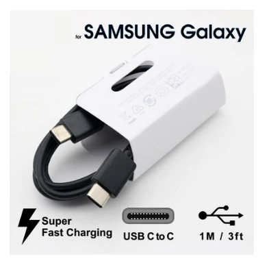 Picture of Samsung Charger 25W USB-C to C Cable Super Fast Charging power adapter for Samsung Galaxy note 10 Plus 5G A90 A80 A70 A60  S9 S10 Black