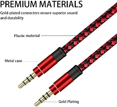 Picture of 3 Meter 3.5mm Aux Audio Cable for Earphones MP3 Player High-Quality Sound Multicolor