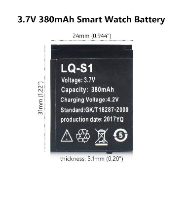 Picture of Smart Watch Battery For DZ09 , A1 , V8 , X6 , T8 , - 380 mAh 