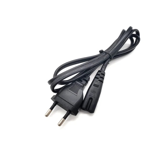 Picture of EU Plug 2.5A 220V AC Electric Wire Extension Cable 2Pin Power Cord 2 Meter Black