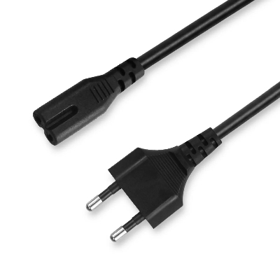 Picture of EU Plug 2.5A 220V AC Electric Wire Extension Cable 2Pin Power Cord 2 Meter Black