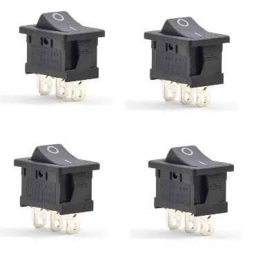 Picture of 5 pice 6a black colored micro rocker switch 3 pins 6a 250v Black