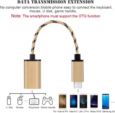 Picture of USB C to USB 2.0 Adapter, Type C OTG Cable Multicolor